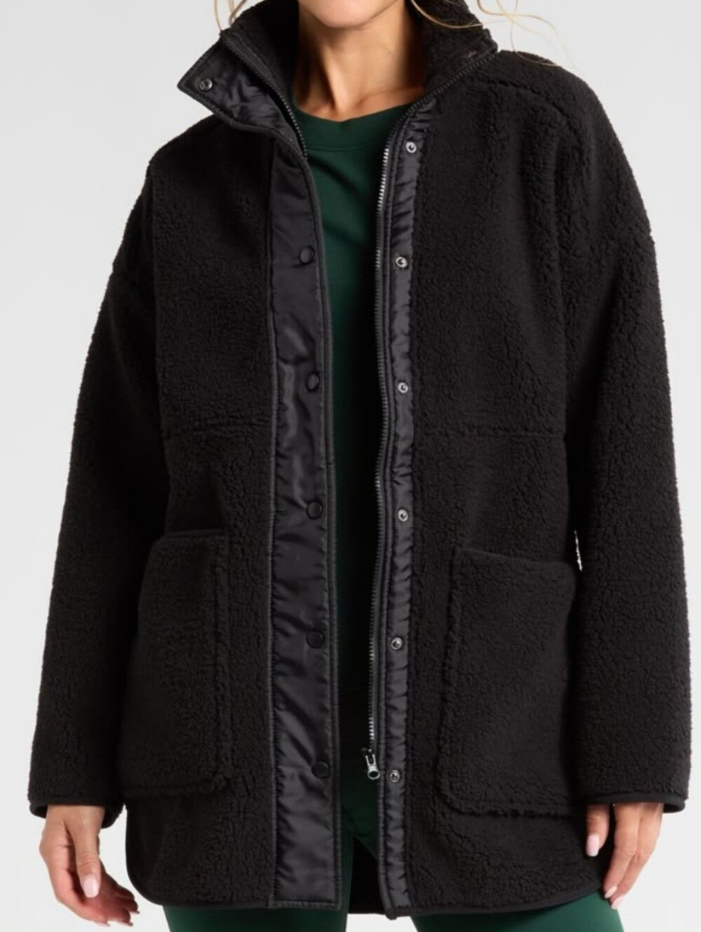womans zella brand sherpa type jacket